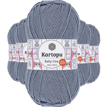 MiraLive 5 Adet Baby One Tüylenmeyen El Örgü Ipi Yünü Jeans Mavi K571