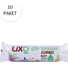 MiraLive J-500 Jumbo Boy Çöp Torbası 80 x 110 cm 10 Lu Rulo x 10 Paket = 100 Adet (Siyah)