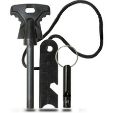 Acil Durum Magnezyum Çubuk Çakmaktaşı 1 Parça Hayatta Kalma Ateş Başlatıcı Çakmak Kiti Ahşap Malzeme