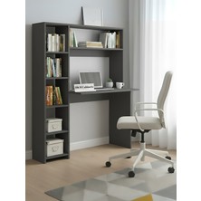 Freehome Premium Mdf Ürün Modern Kitaplıklı Çalışma Masası | Raflı Öğrenci ve Home Ofis Bilgisayar Masası