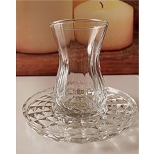 MiraLive Alin Adela 6'lı Cam Çay Tabağı Çay Tabak Altlığı ROYALEKS-RYG8030