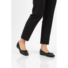 Ayakmod Siyah Hafif Kadın Babet Ayakkabı B-34 Z