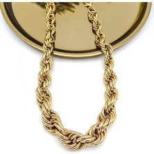 Merve Takı Özel Seri Vintage Kalın Burgu Gold Kolye (50CM)