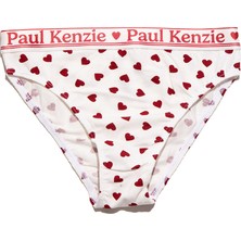 Paul Kenzie Valentine Collection - Kadın Slip Külot - Burgundy Hearts