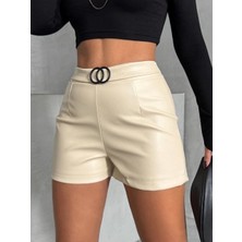 Tokalı Deri Şort H24444