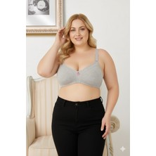 Wear Treasure Kadın Büyük Beden Sütyen C Cup Pamuklu Toparlayıcı Penye Sütyen