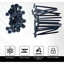 CTR Ticaret 100 Adet Çok Amaçlı Akıllı Sekman - Teknik Sabitleme Klipsi ve Tamir Seti - Siyah