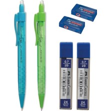 Faber Tri Click Versatil Kalem 0.7 mm 2 Adet Renkli Uç 2 Sınav Silgi ile Kullanıma Uygun