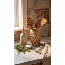 Hakici Çok Amaçlı Dekoratif El Yapımı Doğal Hasır Sepet Kaşıklık