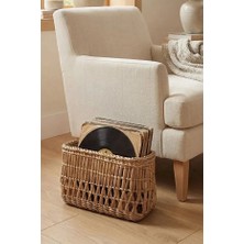 Hakici Çok Amaçlı Doğal El Yapımı Hasır Plaklık - Kitaplık - Gazetelik - Dergilik