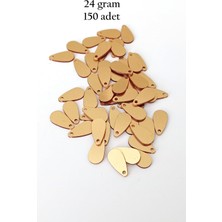 MiraLive Oya Abiye Bileklik Kolye Pleksi Metalik Plastik Pul Altın Renk 24 Gram 150 Adet - BNC544