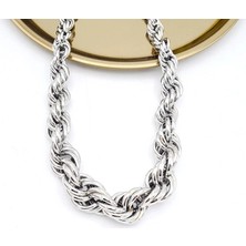 Merve Takı Özel Seri Vintage Kalın Burgu Silver Kolye (50CM)