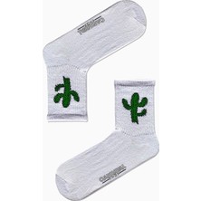 Carnaval Socks Yeşil Kaktüs Desenli Renkli Spor Çorap