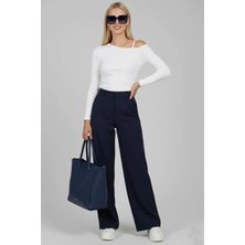 Tek Omuz Ipli Bluz Beyaz