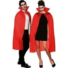 MiraLive Kırmızı Renk Yakalı Pelerin 120 cm