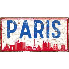 Hayg Equipment Paris Silüetli Dekoratif Alüminyum Şehir Tabelası - Paris Şehir Manzaralı Metal Duvar Dekoru