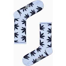 Carnaval Socks Beyaz Mari Yaprak Desenli Spor Çorap