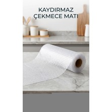 MiraLive Şeffaf Kaydırmaz Dolap Içi Raf Örtüsü 45X300 cm Koruyucu Pvc