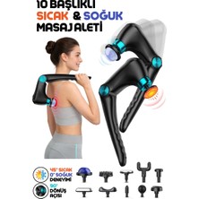 Enshall 10IN1 Katlanabilir Isıtmalı Titreşimli Masaj Aleti Sıcak Soğuk 30W Şarjlı Masaj Tabancası