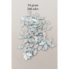 MiraLive Oya Abiye Bileklik Kolye Pleksi Metalik Plastik Pul Gümüş Renk 24 Gram 240 Adet - BNC586