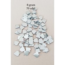 MiraLive Oya Abiye Bileklik Kolye Pleksi Metalik Plastik Pul Gümüş Renk 8 Gram 70 Adet - BNC530