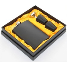 MiraLive Paslanmaz Çelik 2 Shot Bardaklı Matara Seti Siyah Renk