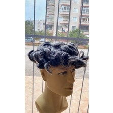 Handmade %100 Insan Saçı Protez Saç 6X10CM Ölçü %50 Beyazlı Model