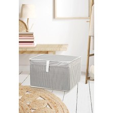 Meleni Home Çok Amaçlı Kapaklı Hurç Saklama Kutusu Organizer Mini 40 x 30 x 26 cm Gri