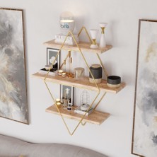 Bino Büyük Boy Prizma Masif Duvar Rafı Mutfak Kitaplık 60 cm Genişlik 70 cm Yükseklik Modern Tasarım