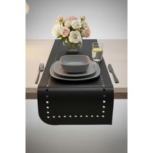 Grand Fine Art 4+1 Adet Deri Amerikan Servis+Runner Set (4 Amerikan Servis -1 Runner )