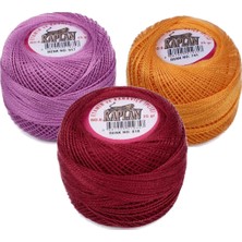 MiraLive 3 Adet Kaplan Etamin ve Kanaviçe Ipi 8 No Kod/renk: 917 - 741 - 818 - Ryl