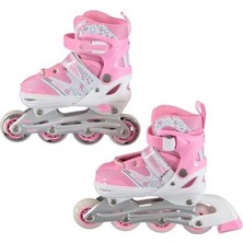 Asya Oyuncak Astral Paten 30-33 4 Tekerlekli Açık Pembe 8-12 Yaş İçin Eğlenceli Barbie Temalı