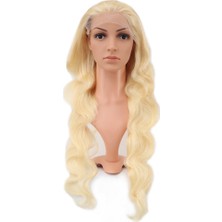 Gerçek Front Lace Dalgalı Platin Tül Peruk / 80/85CM