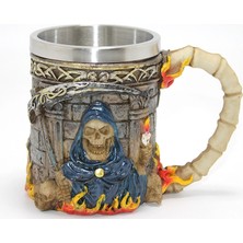 MiraLive Grim Reaper Azrail Kabartmalı 3D Tasarım Çelik Kupa Bardak