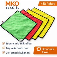 Mko Tekstil Süper Emici Mikrofiber Temizlik Bezi 4'lü Paket