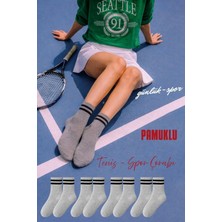 Lüx Kral Patik Çorap Yaz İçin Nefes Alabilir Pamuklu 12 Çift Çizgili Desen