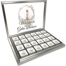 Blackeye Chocolate Kişiye Özel Isimli Gelin Bohçası Çikolatası - 72 Adet Madlen Çikolata