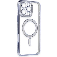 Aydogan's Iphone 16 Pro Kılıf Joke Simli Magneticsafe Kılıf - Mavi