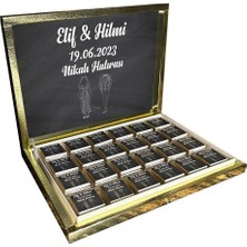 Blackeye Chocolate Kişiye Özel Isimli Söz Nişan Nikah Çikolatası - 72 Adet Madlen Çikolata