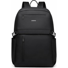 D'Vers Siyah 4 Bölmeli Su Itici Fermuar Özellikli Suni Deri Laptop Sırt Çantası