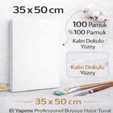 Novytech 35x50 %100 Pamuk Profesyonel Resim Tuvali – 3 Kat Akrilik Astarlı Boyaya Hazır