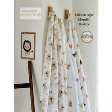 Ft Baby Collection Pamuk Müslin Bebek Battaniyesi 3'Lü Set  Müslın Örtü 80  x  90 Cm
