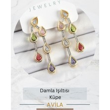 Çoklu Damla Işıltısı Tekli Küpe Kadın Küpe