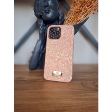 Puloka iPhone 14 Pro Max Simli Işıltılı Taşlı Içi Kadife Kamera Koruma Çıkıntılı Yüksek Kalite Lüks Kılıf