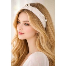 Reborn Design Inci Detaylı Bombe Model Krem Renk Kadın Taç