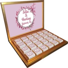 Blackeye Chocolate Söz Nişan Nikah Çikolatası 72 Adet Madlen Çikolata Altın Kutu