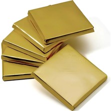 Blackeye Chocolate Sütlü Çizgili Sargılı Kare Madlen Çikolata Altın Renk (100 Adet)