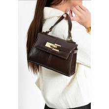 Özüm Çanta Kadın El Omuz Çapraz Uzun Askı Çanta Kahverengi