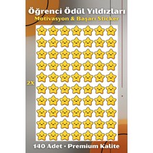 Hanelia Art Öğrenci Ödül Yıldızları | 140 Adet Motivasyon & Başarı Sticker – A4 Premium
