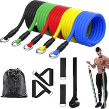 11 Parça Çok Fonksiyonlu Kapı Arkası Egzersiz Bandı Ev Tipi Spor Seti